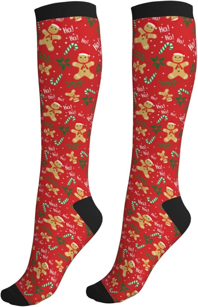 Figtihw Tie Dye Compression Socks Knee High Support Socks For Women Men Running Athletic Hiking - Image 1